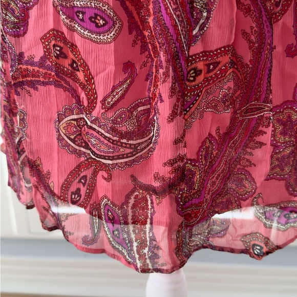 J Crew Pink Paisley Silk Midi Skirt size 12 - Picture 6 of 8